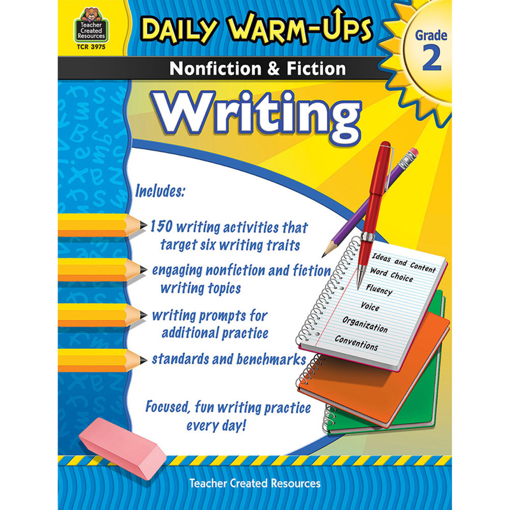 TCR3975 - Daily Warm Ups Gr 2 Nonfiction & Fiction Writing Book in Writing Skills