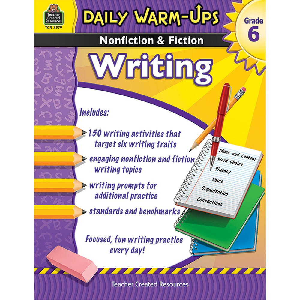 TCR3979 - Daily Warm Ups Gr 6 Nonfiction & Fiction Writing Book in Writing Skills