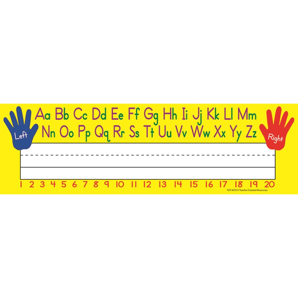 TCR4019 - Left Right Alphabet 36Pk Flat Name Plates in Name Plates