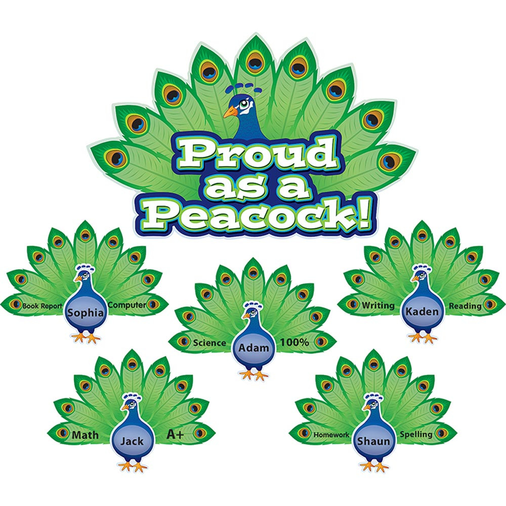 TCR4287 - Proud As A Peacock Bulletin Board Set in Motivational