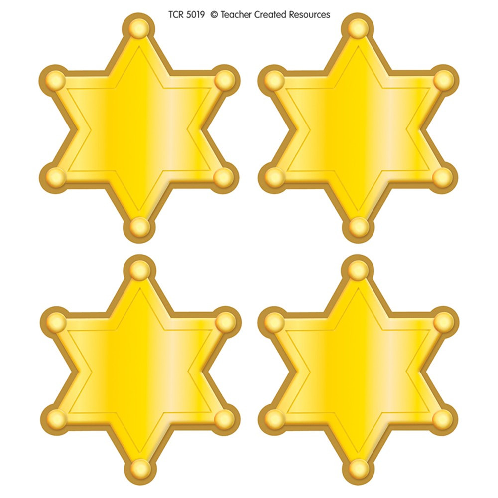 Western Sheriff Stars Wear 'Em Badges - TCR5019 | Teacher Created Resources | Badges