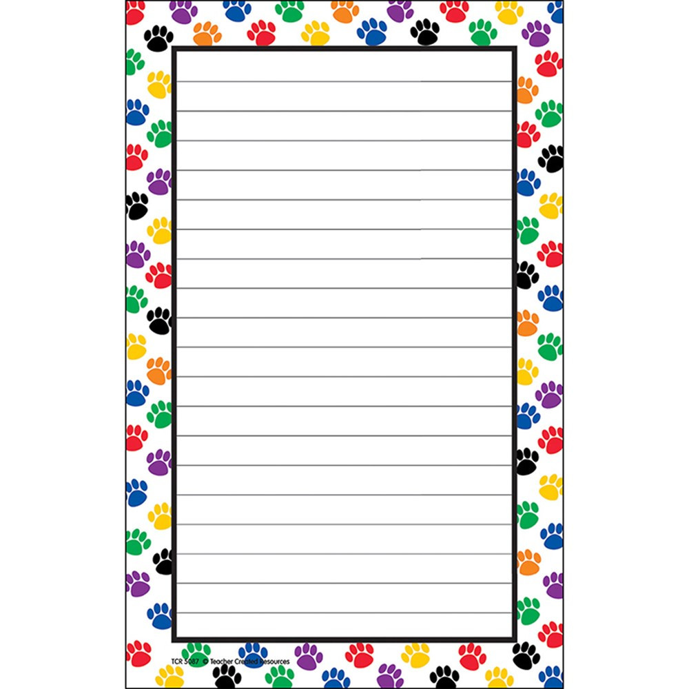 TCR5087 - Colorful Paw Prints Notepad in Note Pads