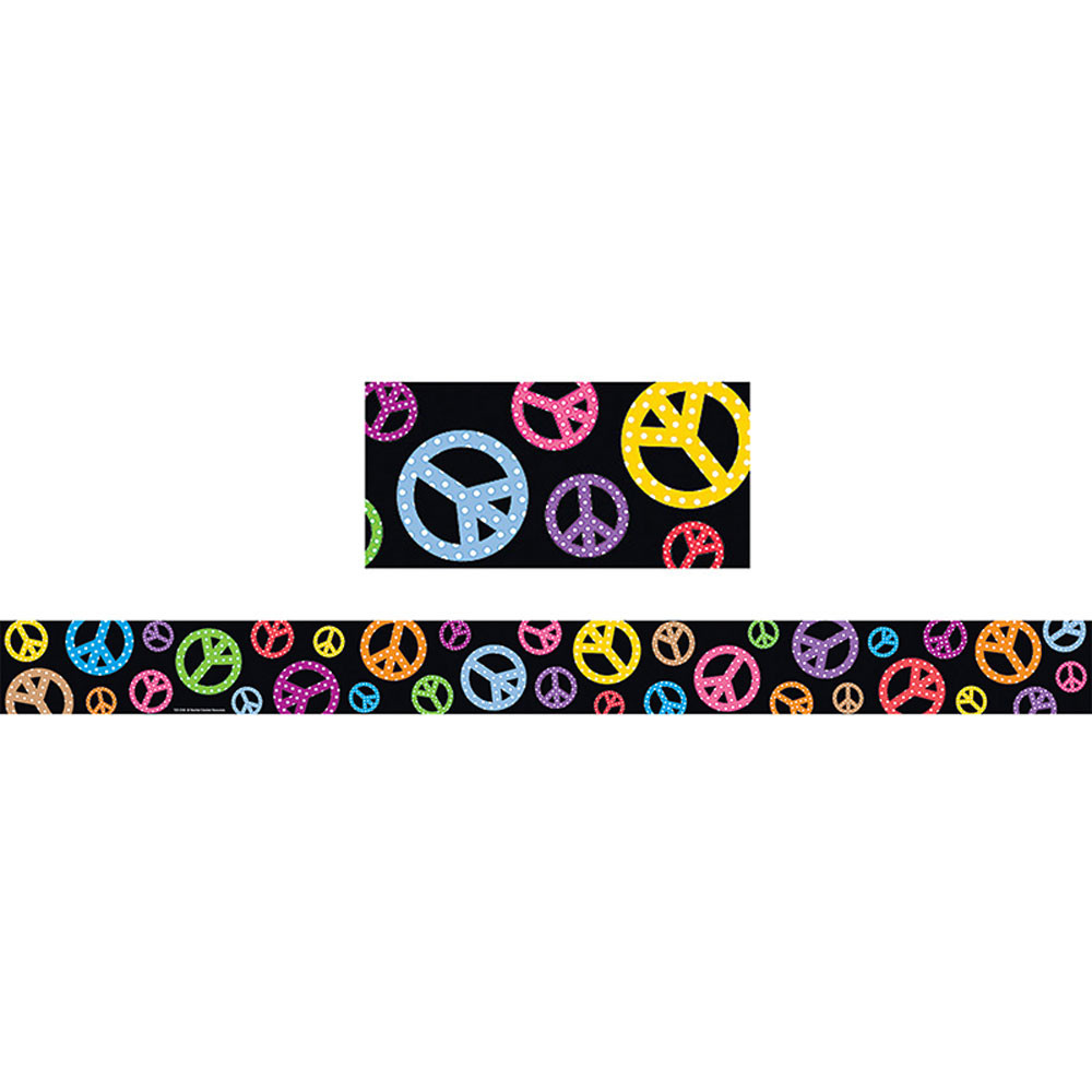 TCR5148 - Peace Signs Straight Border Trim in Border/trimmer