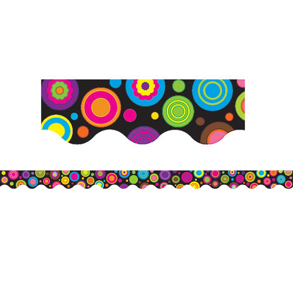 TCR5157 - Colorful Circles Scalloped Border Trim in Border/trimmer
