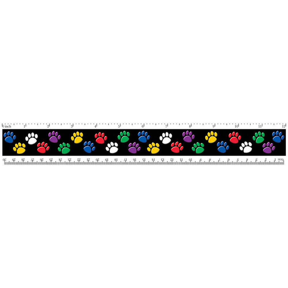 TCR5229 - Rulers Colorful Paw Prints in Rulers