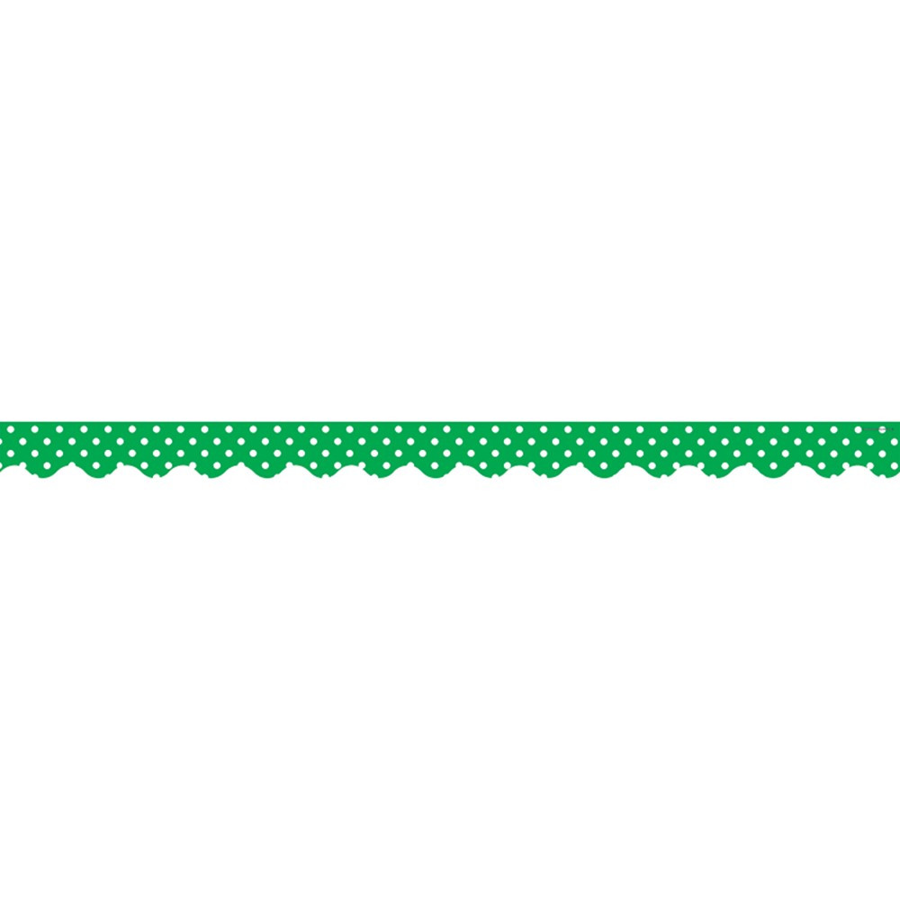 TCR5498 - Green Mini Polka Dots Scalloped Border Trim in Border/trimmer
