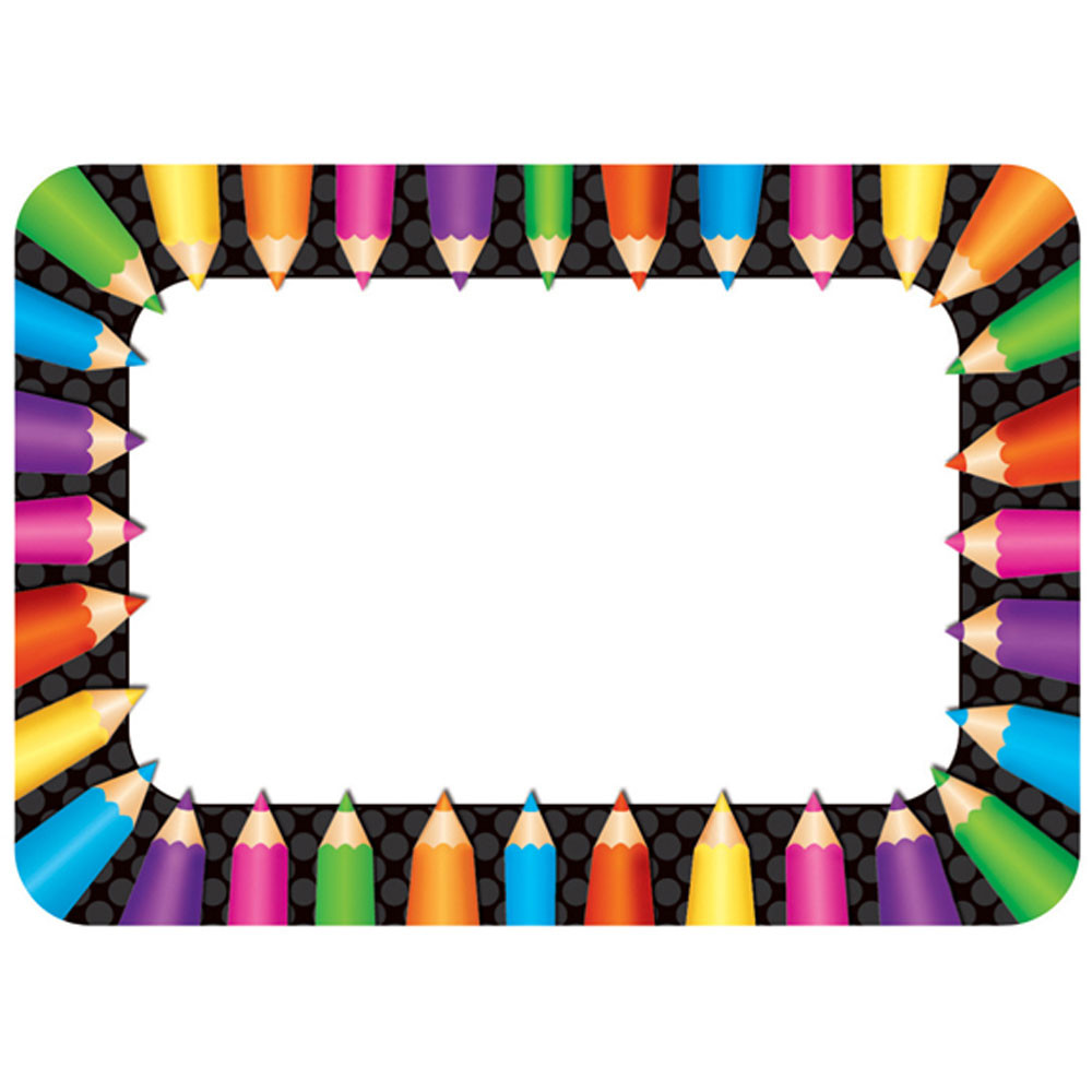 TCR5513 - Colored Pencils Name Tags in Name Tags