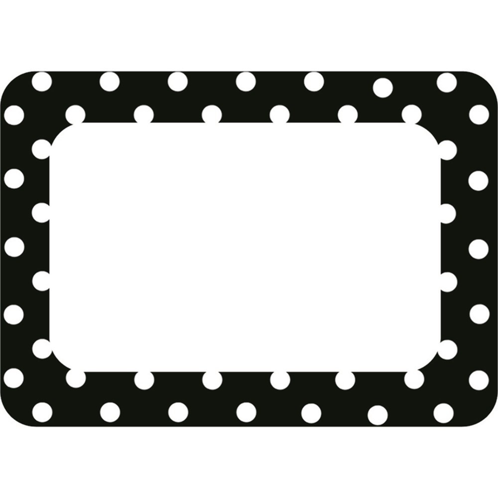 TCR5538 - Black Polka Dots 2 Name Tags in Name Tags