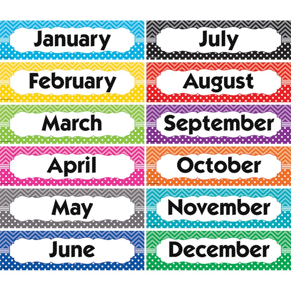 TCR5544 - Chevrons & Dots Monthly Headliners in Calendars