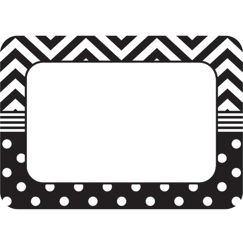 TCR5548 - B&W Chevron And Dots Name Tags in Name Tags