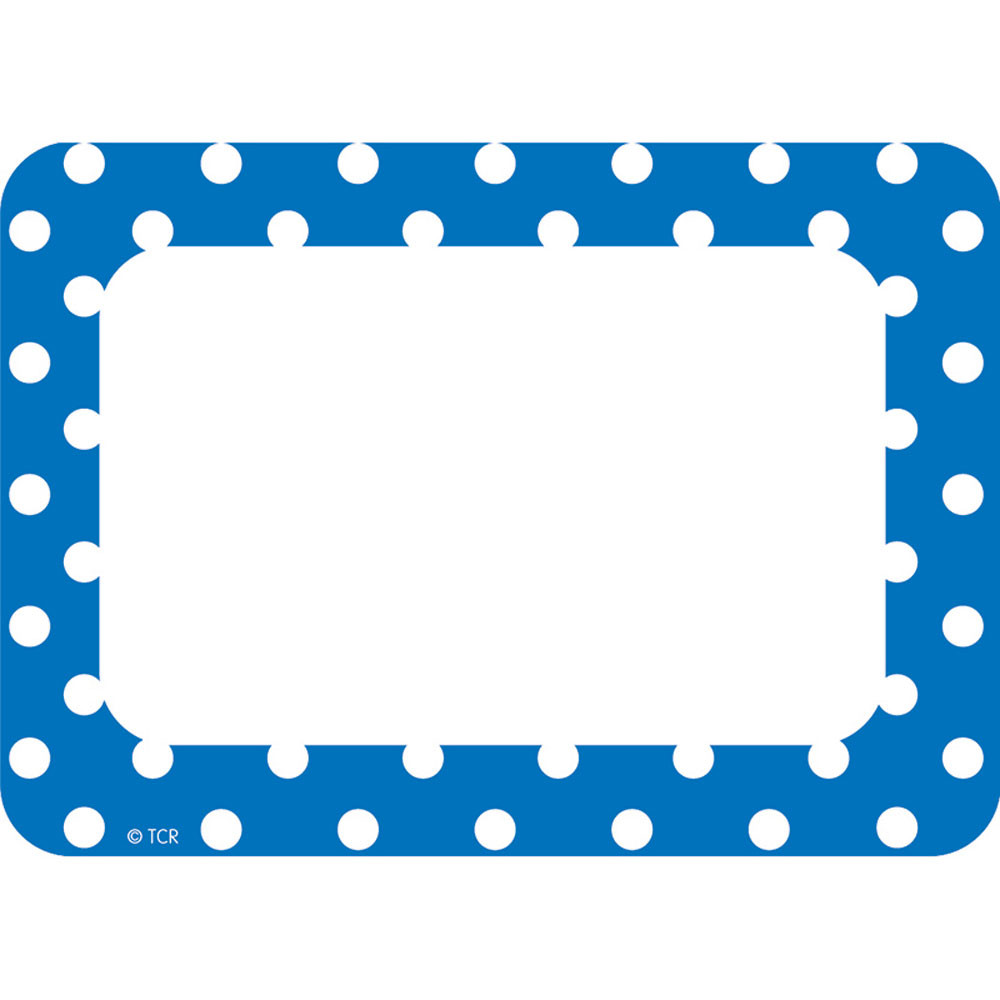 TCR5585 - Blue Polka Dots Name Tags Labels in Name Tags