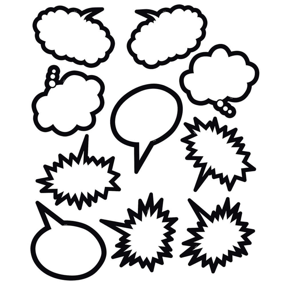 TCR5592 - Superhero Black & White Speech Thought Bubbles Accents in Accents