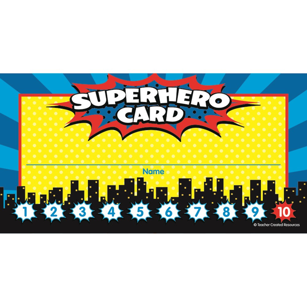 TCR5607 - Superhero Punch Cards in Awards