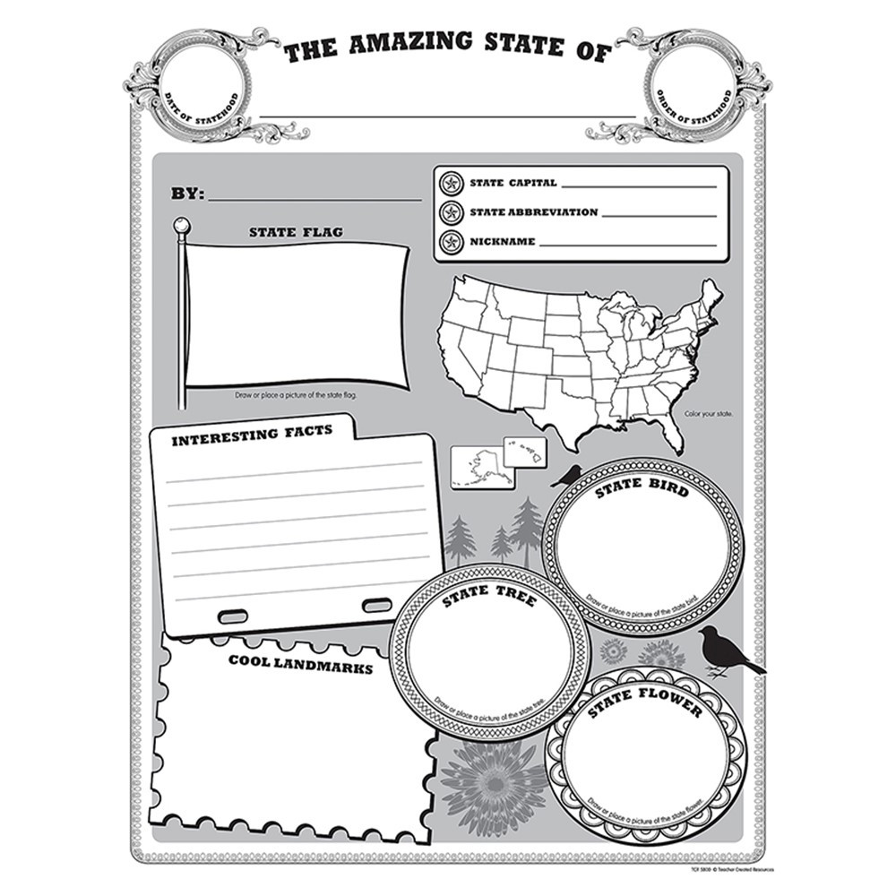 TCR5800 - Amazing State Poster Pack in Social Studies