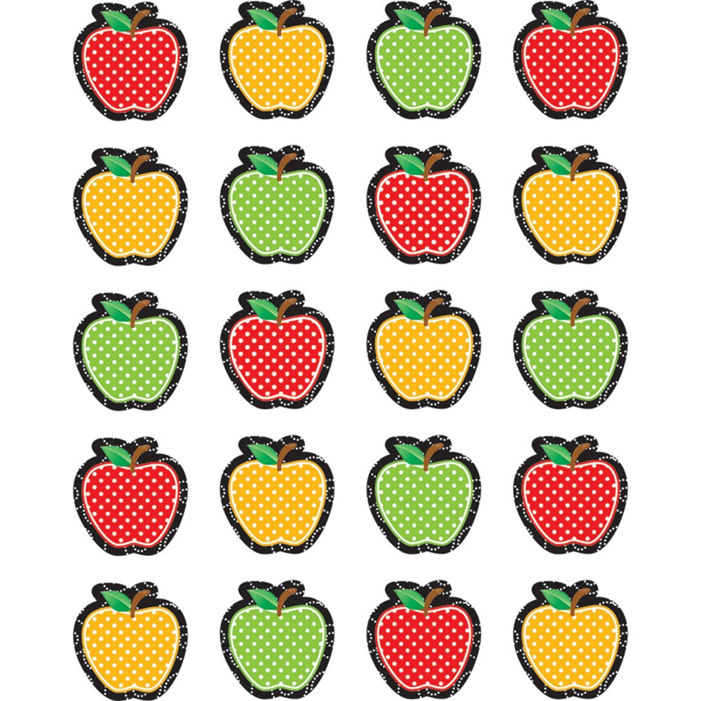 TCR5912 - Dotty Apples Stickers Die Cut in Stickers