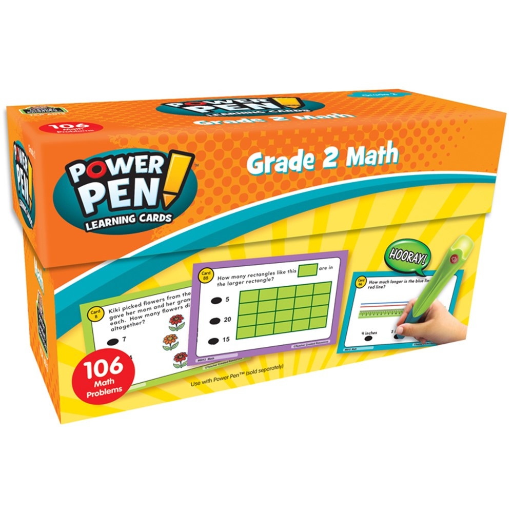 Power Pen Learning Cards: Math Grade 2 - TCR6012 | Teacher Created Resources | Flash Cards