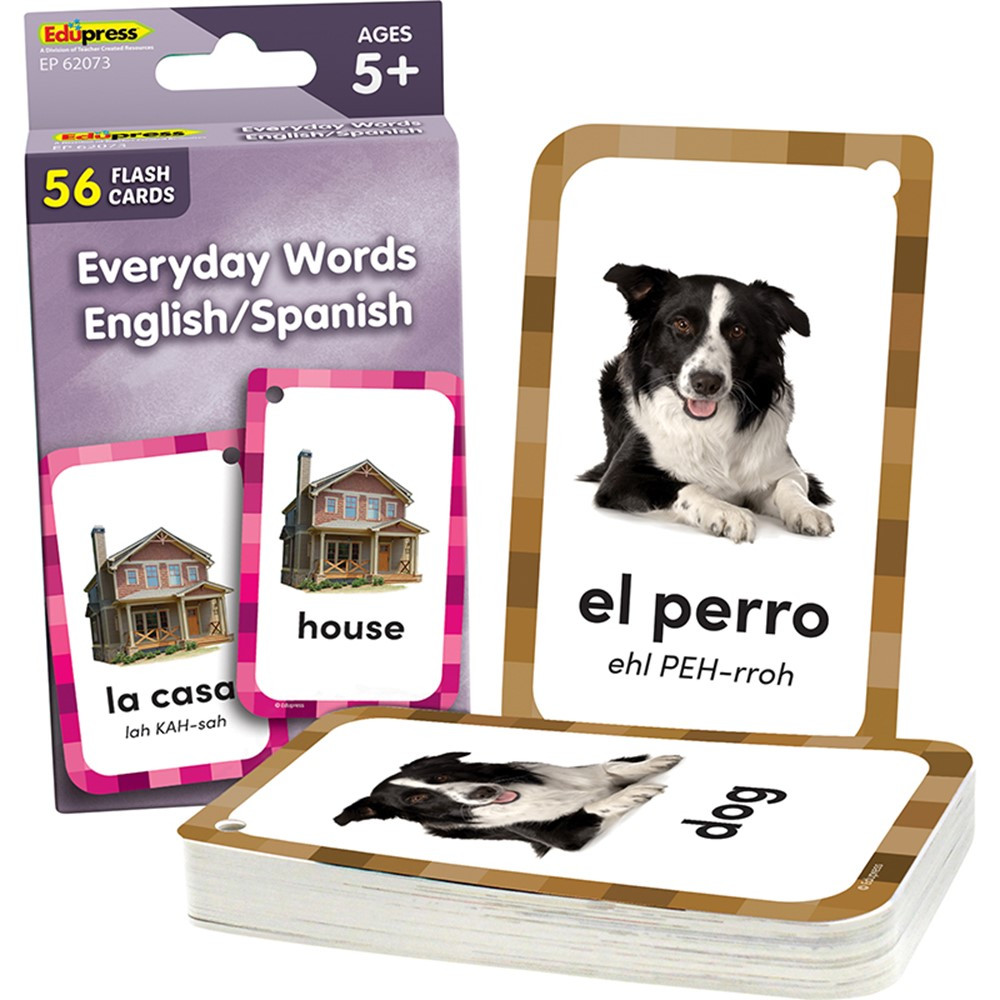Everyday Words English / Spanish Flash Cards - TCR62073 | Teacher Created Resources | Flash Cards