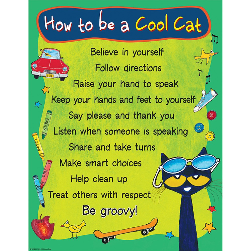 TCR63928 - Pete The Cat To Be Cool Cat Chart in Classroom Theme