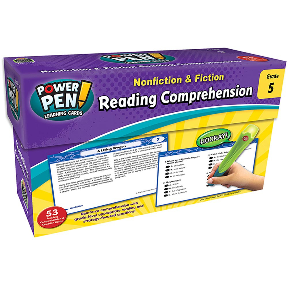 TCR6468 - Nonfiction & Fiction Gr 5 Reading Comprehension Cards in Comprehension