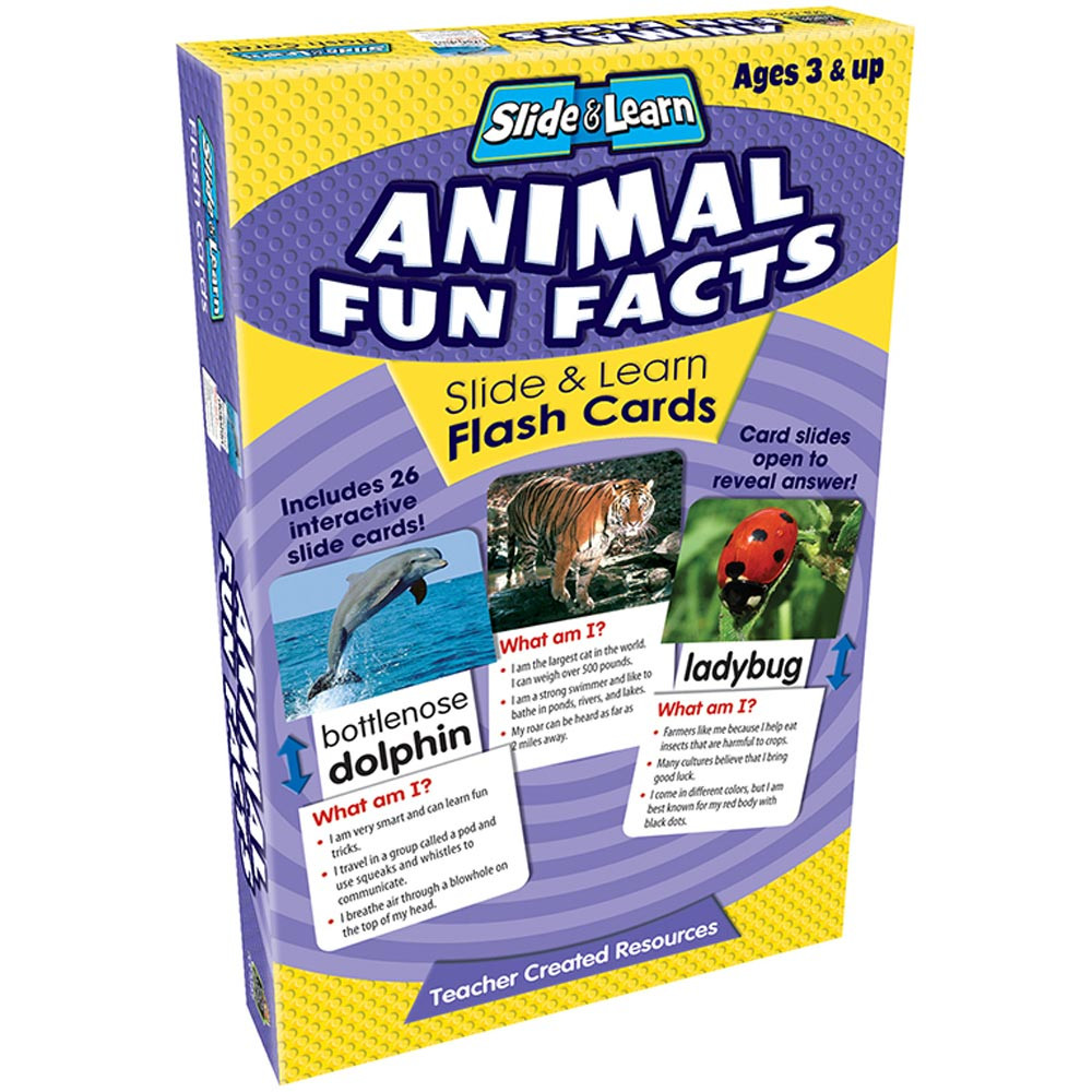 TCR6563 - Animal Fun Facts Slide & Learn Flash Cards in Animal Studies