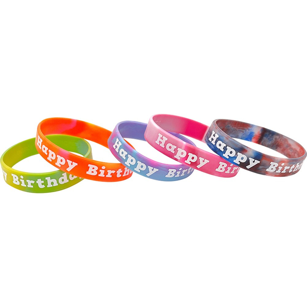 Tie-Dye Happy Birthday Wristbands, Pack of 10 - TCR6565 | Teacher Created Resources | Novelty
