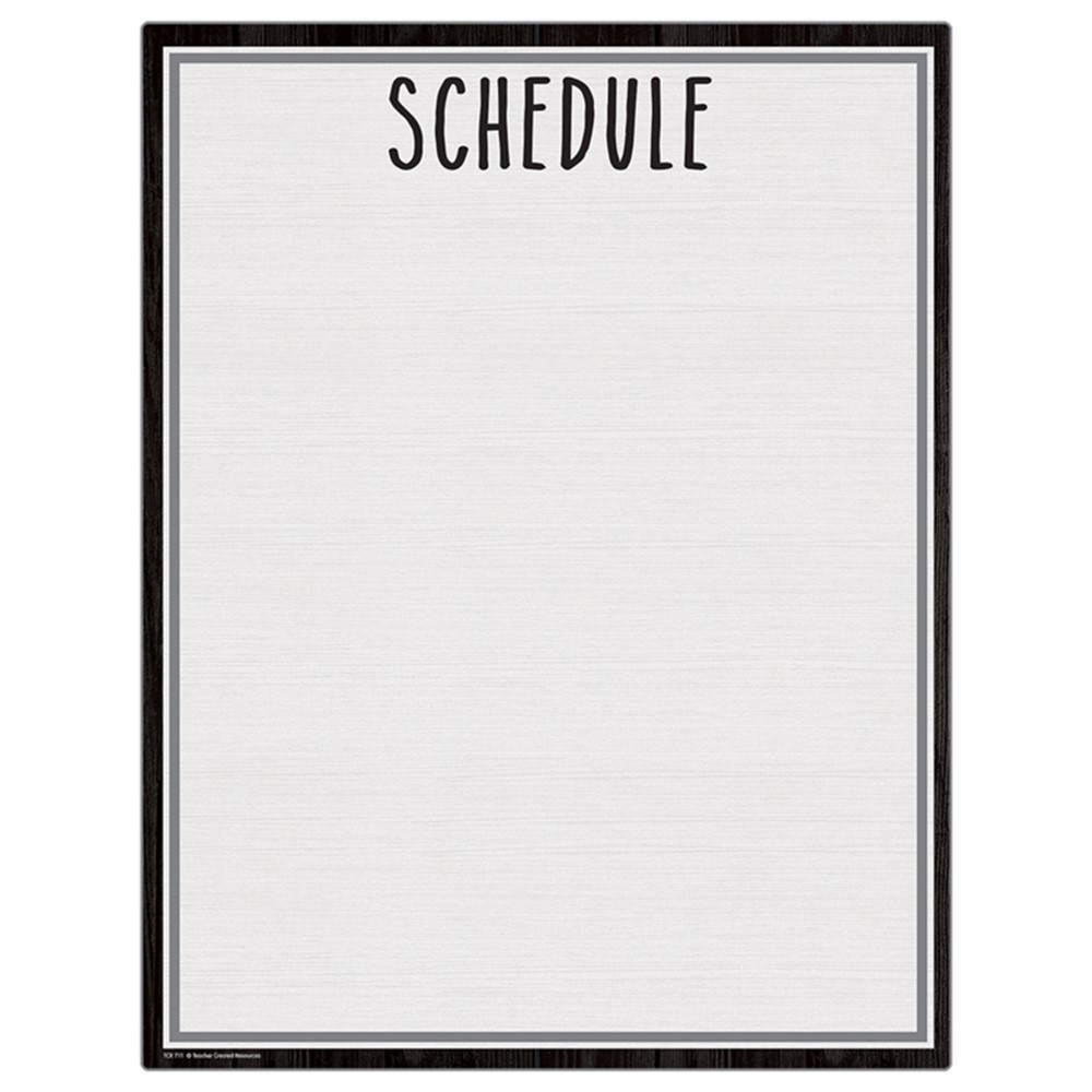 Modern Farmhouse Schedule Write-On/Wipe-Off Chart, 17 x 22" - TCR7111 | Teacher Created Resources | Classroom Theme"