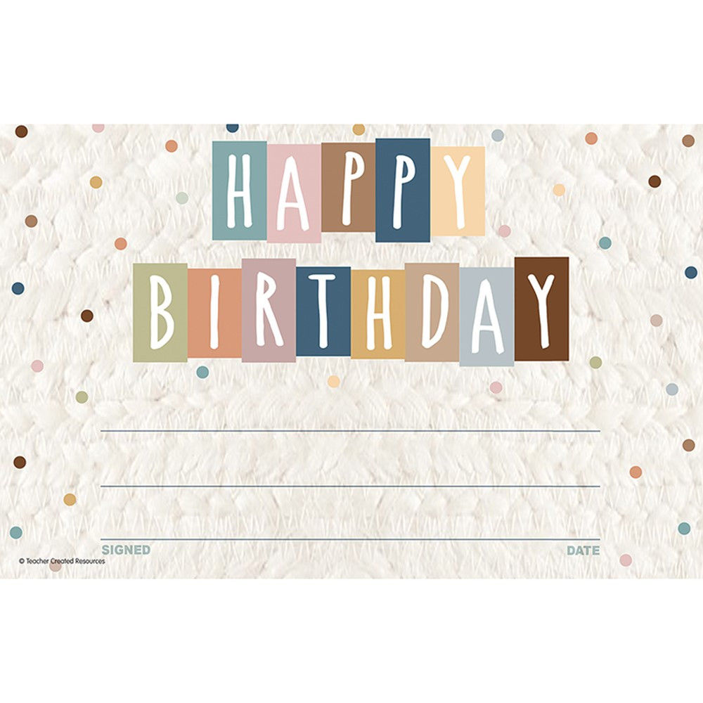 Everyone is Welcome Happy Birthday Awards, Pack of 30 - TCR7135 | Teacher Created Resources | Awards