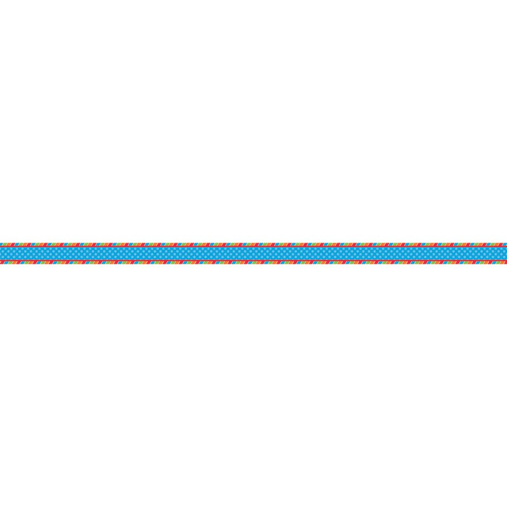 TCR73253 - Blue Dot Stripe Ribbon Runners in Border/trimmer