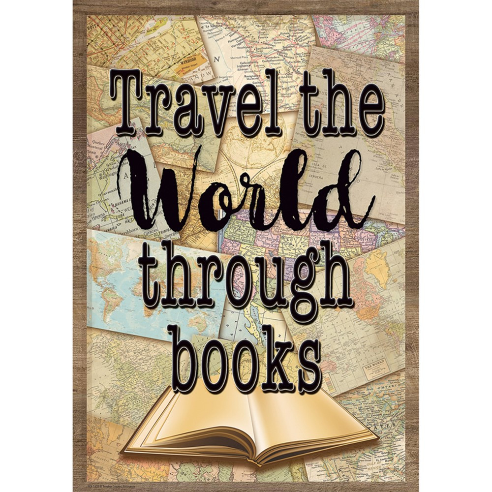 Travel the World Through Books Positive Poster - TCR7438 | Teacher Created Resources | Motivational