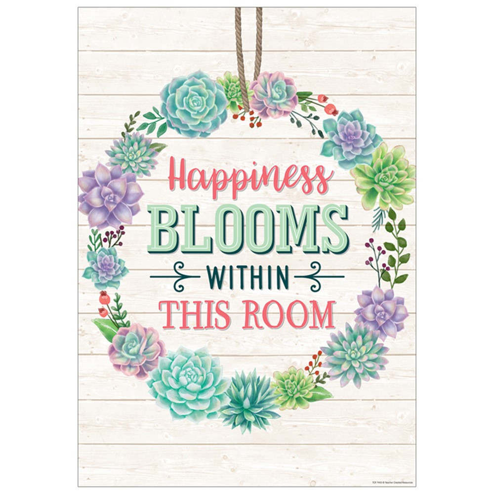 Happiness Blooms Within This Room Positive Poster - TCR7443 | Teacher Created Resources | Motivational