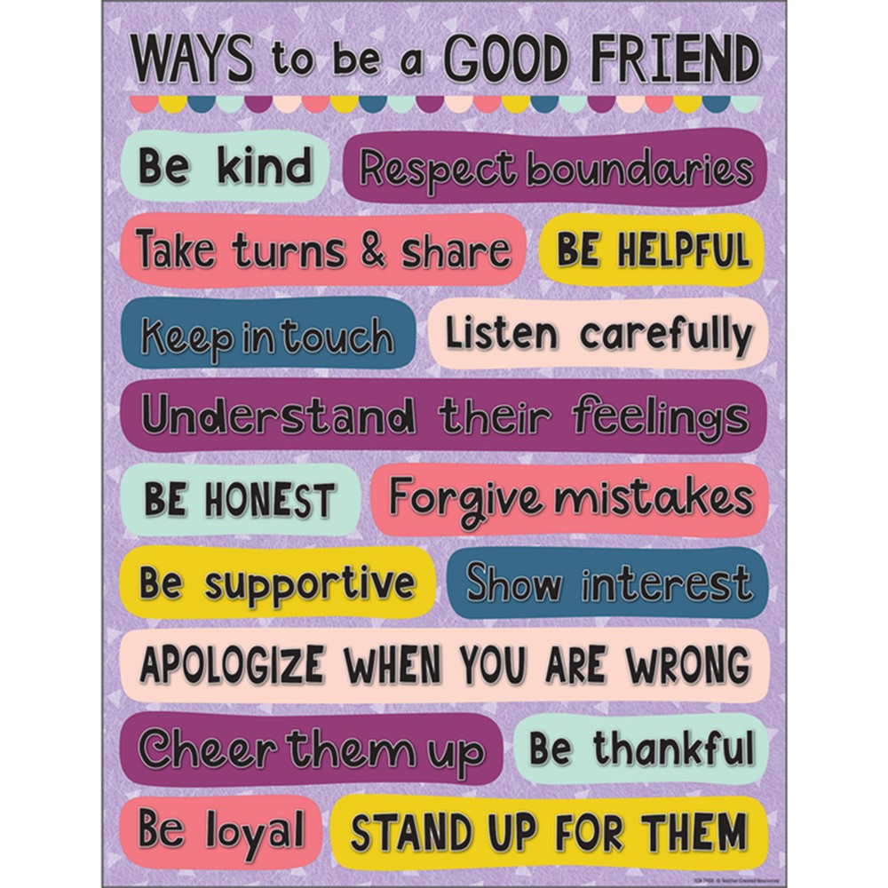 Oh Happy Day Ways to be a Good Friend Chart, 17 x 22" - TCR7450 | Teacher Created Resources | Classroom Theme"