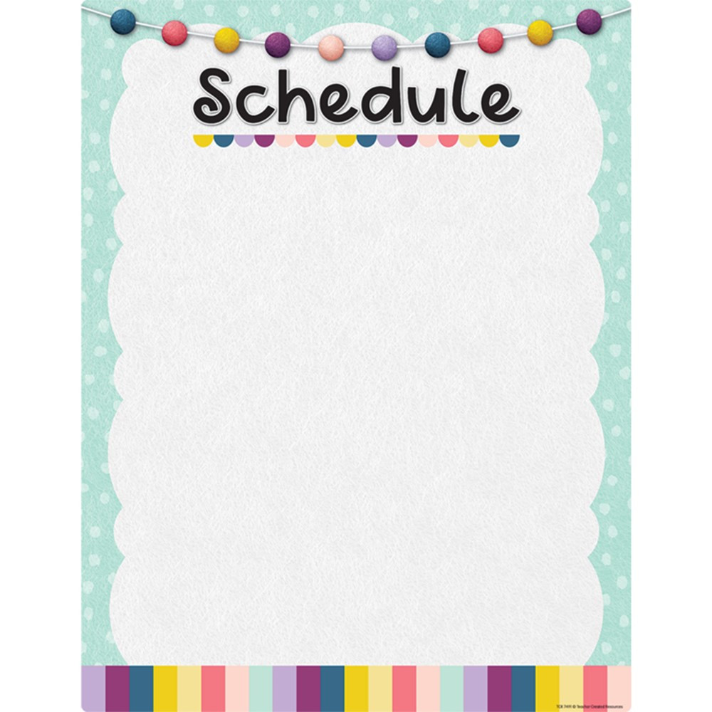 Oh Happy Day Schedule Write-on/Wipe-Off Chart, 17 x 22" - TCR7491 | Teacher Created Resources | Classroom Theme"