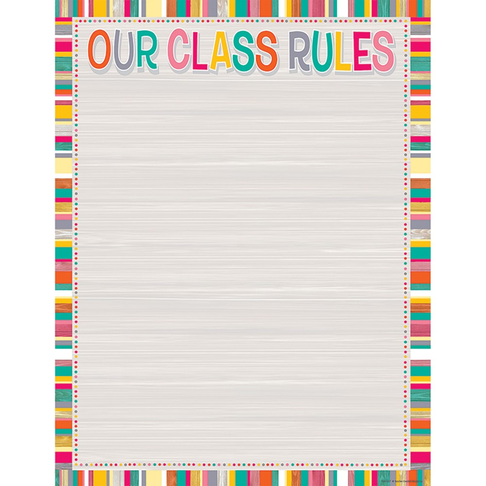 TCR7527 - Tropical Punch Our Class Rules Chart in Classroom Theme