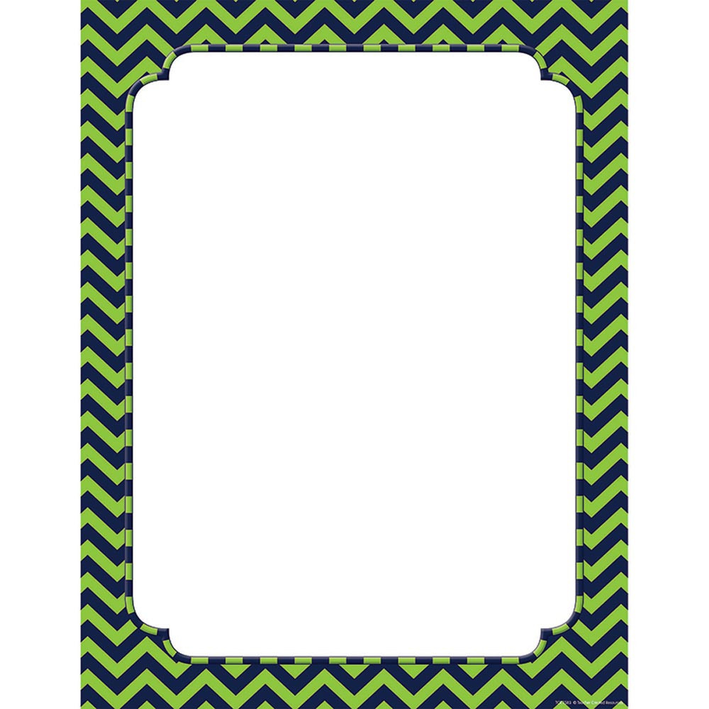 TCR7583 - Navy & Lime Chevron Blank Chart in Classroom Theme