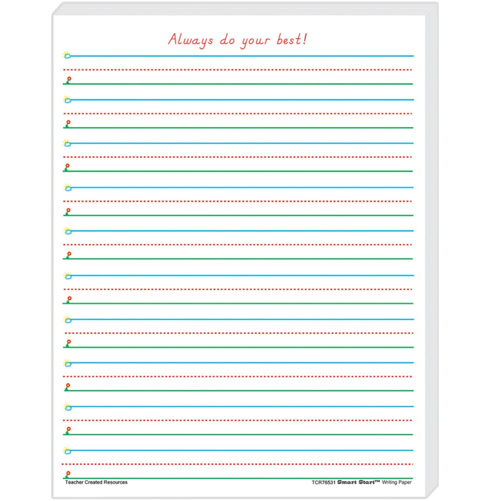 TCR76531 - Smart Start 1-2 Writing Paper 100 Sheets in Handwriting Paper