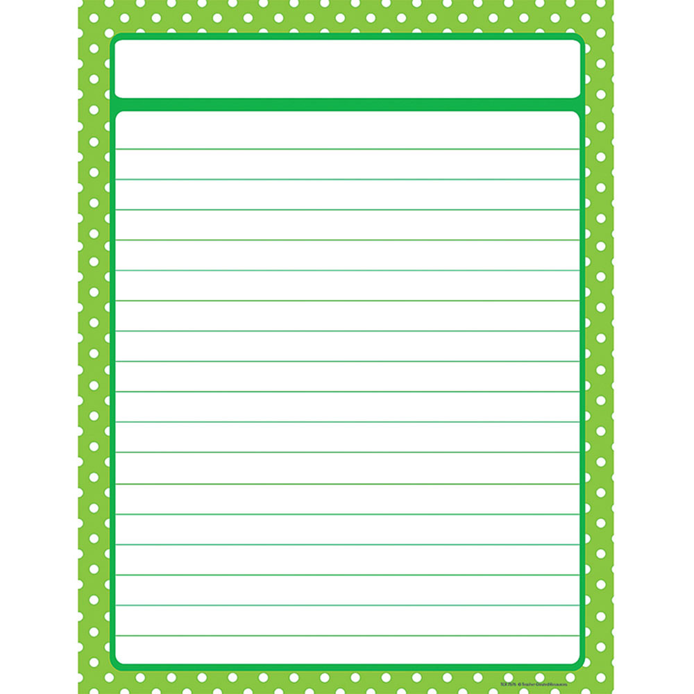 TCR7676 - Lime Green Polka Dots Chart in Classroom Theme