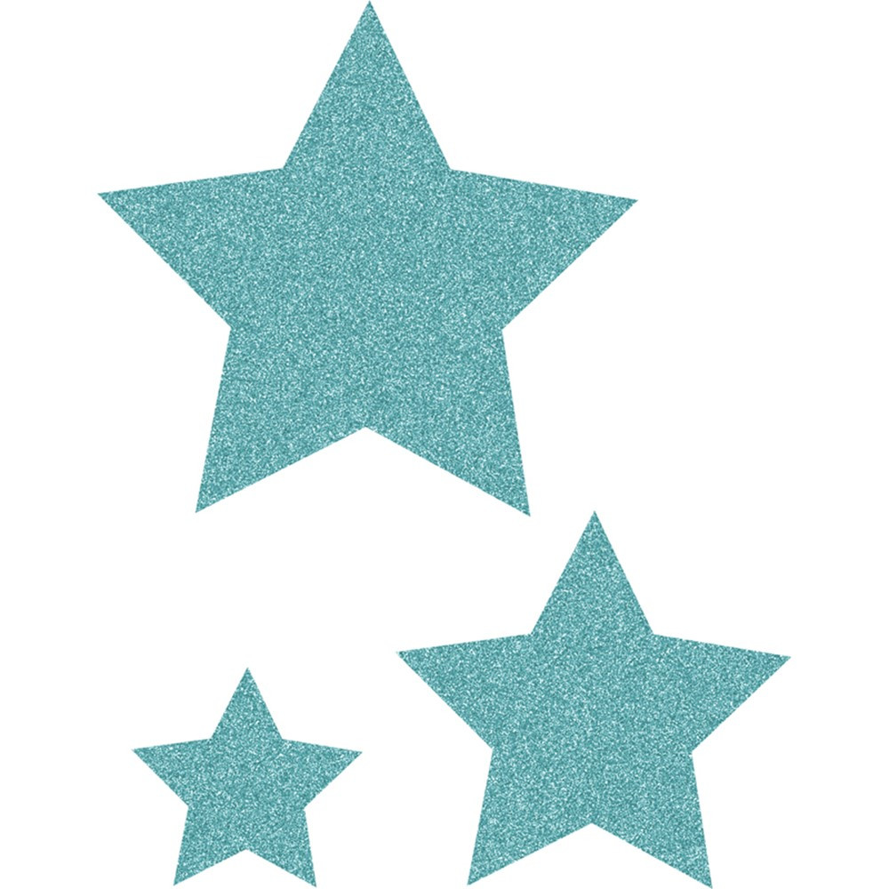 Ice Blue Glitz Stars Accents, Assorted Sizes - TCR77027 | Teacher Created Resources | Accents