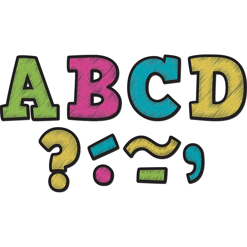 Chalkboard Brights Bold Block 4" Letters Combo Pack Teacher Created Resources TC 