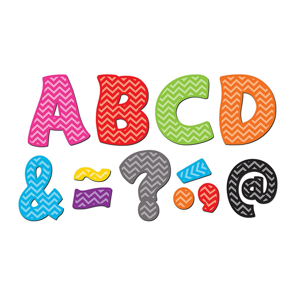 TCR77213 - Chevron Funtastic Font 3In Magnetic Letters in Letters