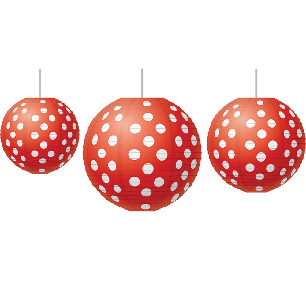 TCR77227 - Red Polka Dots Paper Lanterns in Art & Craft Kits