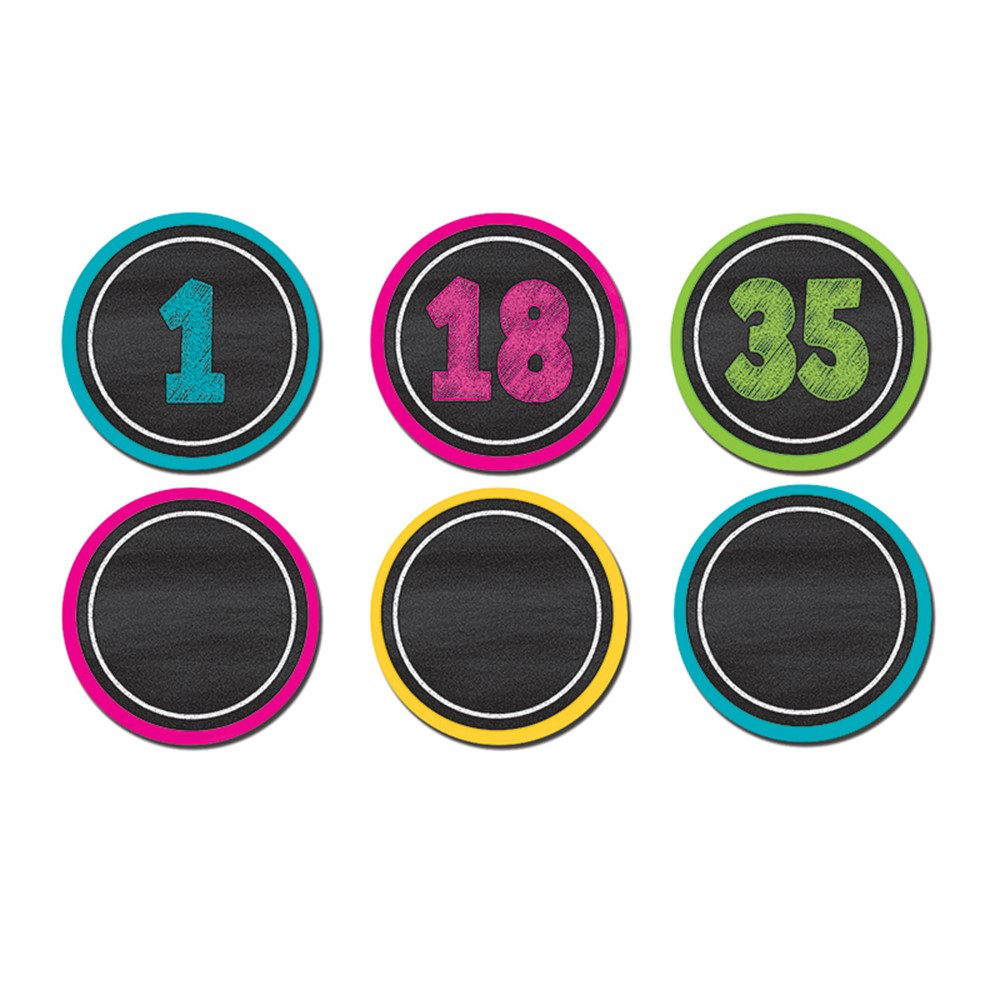TCR77280 - Chalkboard Brights Numbers Magnetic Accents in Accents