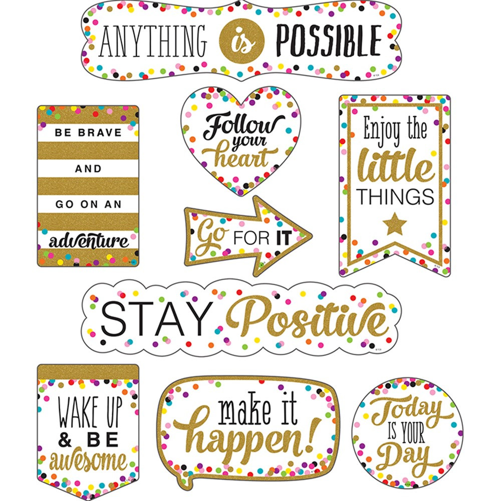 TCR77326 - Positive Sayings Accents Clingy Thingies Confetti in Accents