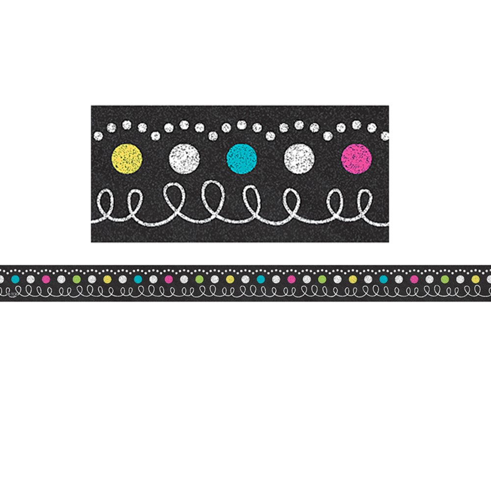 Clingy Thingies Chalkboard Brights Strips - TCR77333 | Teacher Created Resources | Border/Trimmer