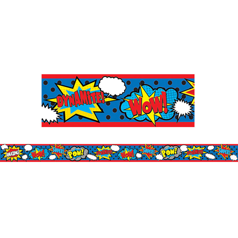 TCR77334 - Clingy Thingies Superhero Strips in Border/trimmer