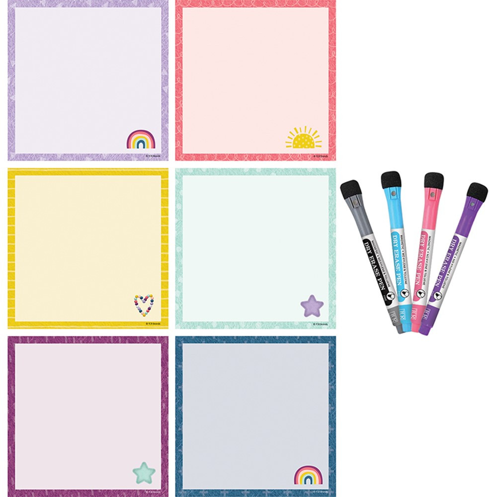 Oh Happy Day Dry-Erase Magnetic Square Notes - TCR77404 | Teacher Created Resources | Organization