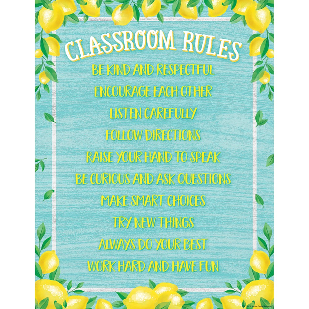 Lemon Zest Classroom Rules Chart - TCR7962 | Teacher Created Resources | Classroom Theme