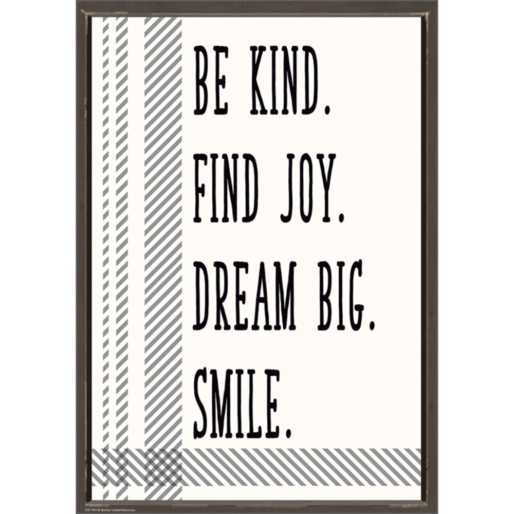 Be Kind. Find Joy. Dream Big. Smile. Positive Poster - TCR7995 | Teacher Created Resources | Inspirational