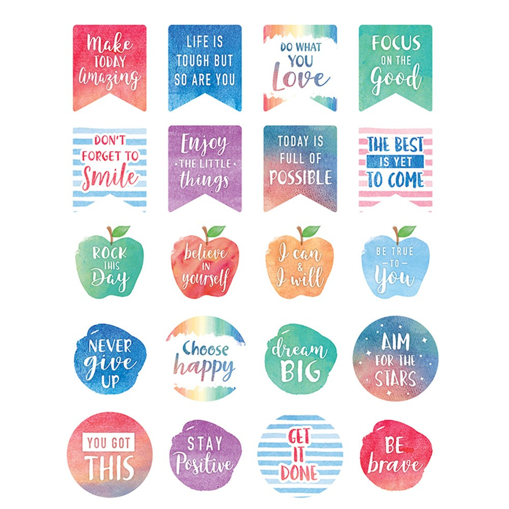 TCR8193 - Watercolor Words To Inspire Sticker in Stickers