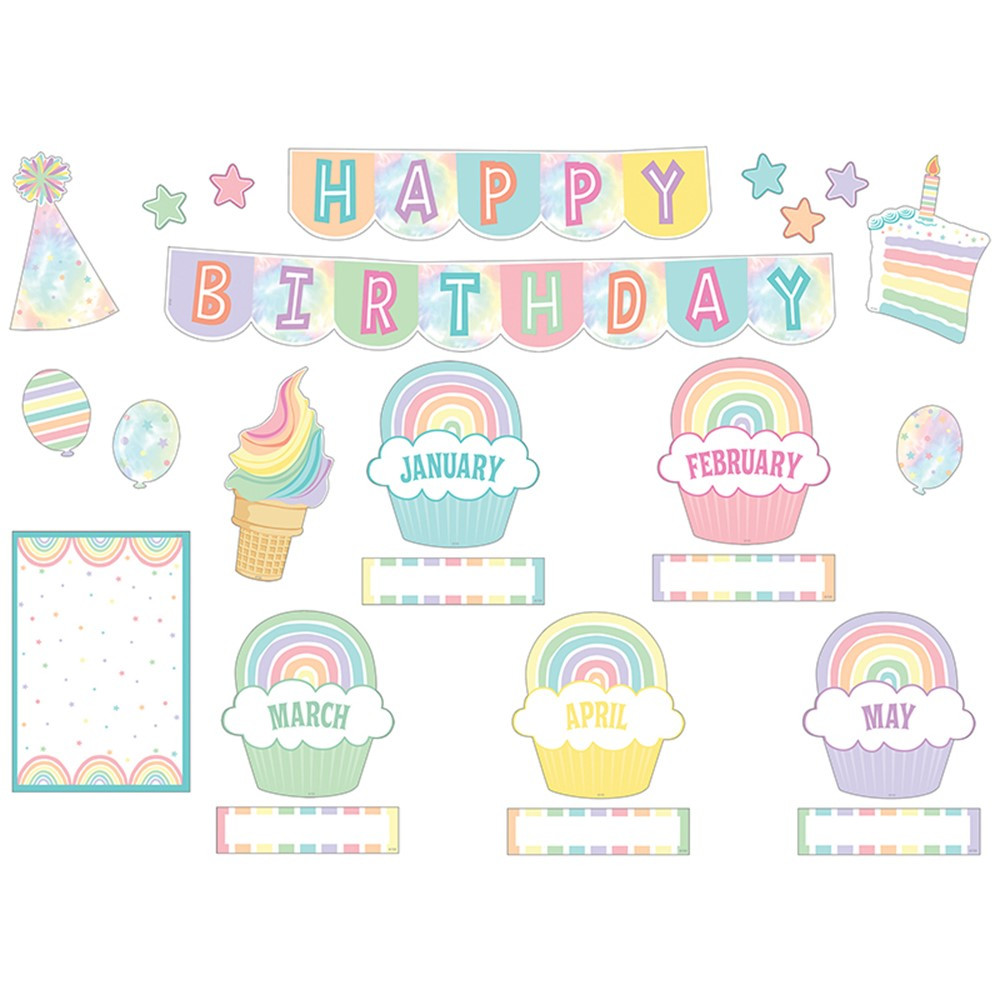 Pastel Pop Happy Birthday Mini Bulletin Board Set - TCR8415, Teacher  Created Resources
