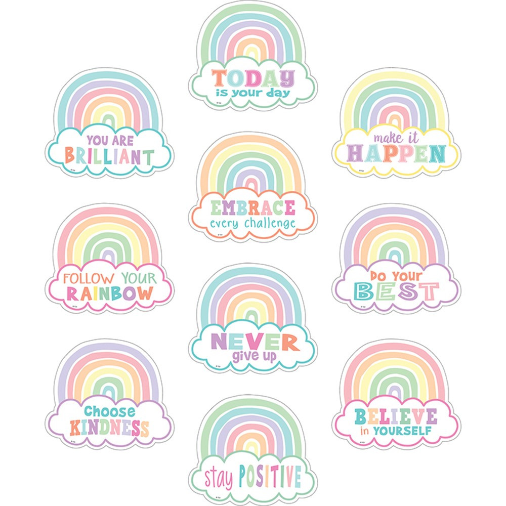 Pastel Pop Positive Sayings Accents, Pack of 30 - TCR8418 | Teacher Created Resources | Accents